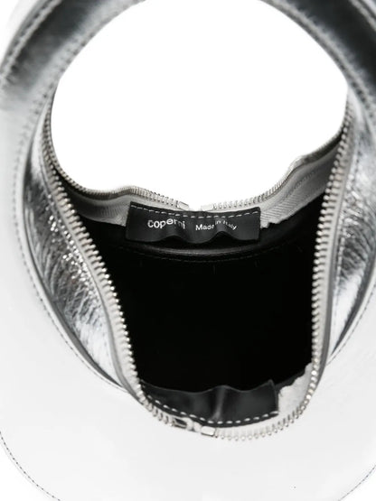 Copernioval-frame leather shoulder bag