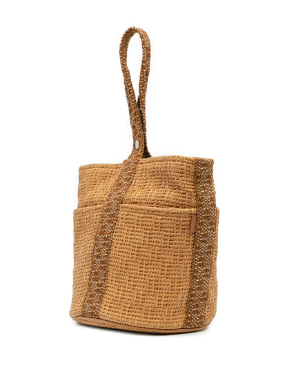 Pre-OwnedHermre-Owned1990-2010 Woven Straw Saxo MM bucket bag