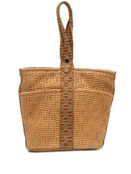 Pre-OwnedHermre-Owned1990-2010 Woven Straw Saxo MM bucket bag