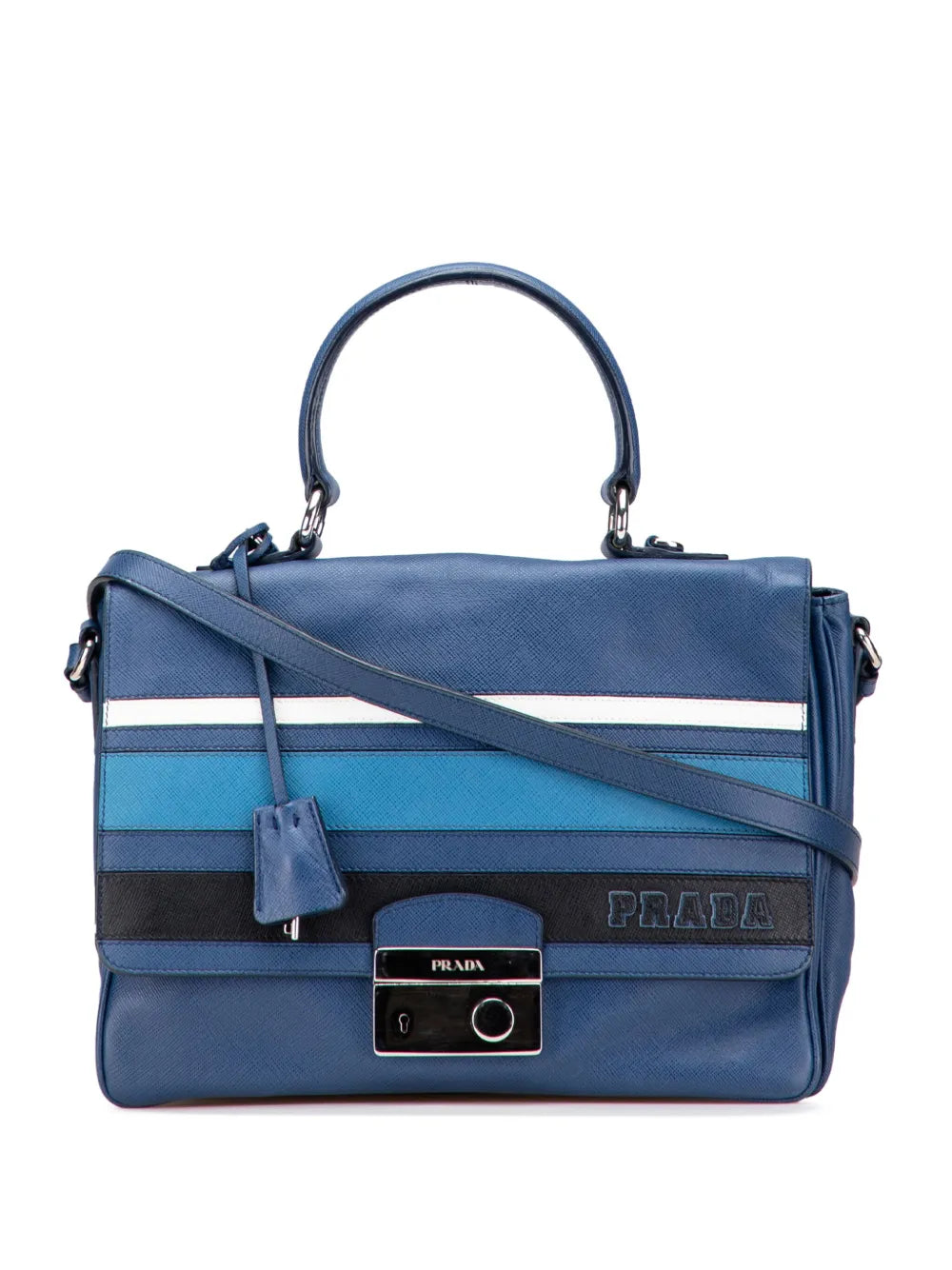 Pre-OwnedPrada Pre-Owned2000-2025 Saffiano Righe Sound Lock satchel