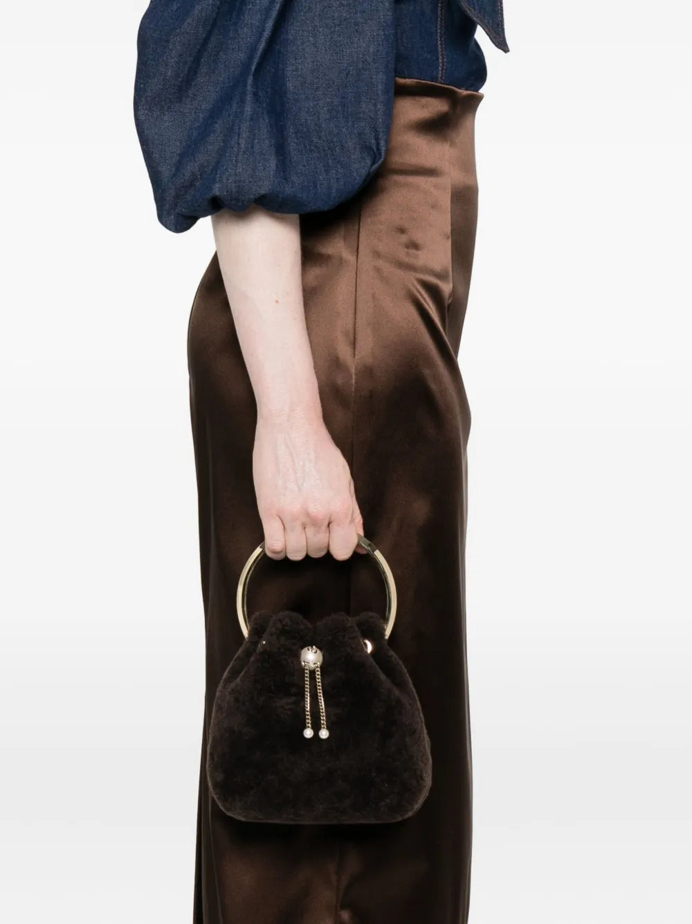 Jimmy ChooBon Bon pearl-embellished mini bag