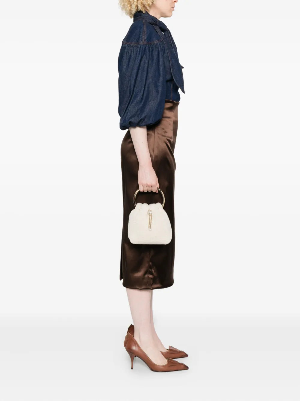 Jimmy ChooBon Bon pearl-embellished ring-handle mini bag