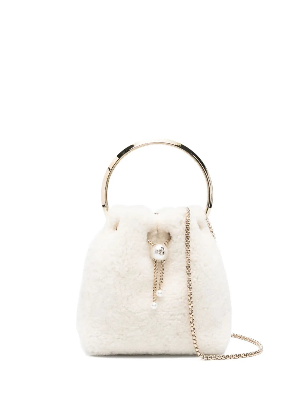 Jimmy ChooBon Bon pearl-embellished ring-handle mini bag