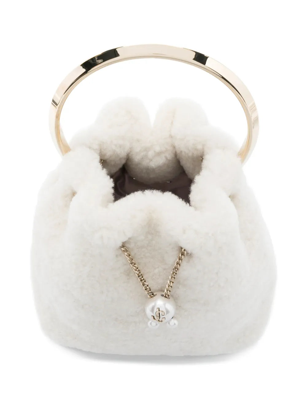 Jimmy ChooBon Bon pearl-embellished ring-handle mini bag