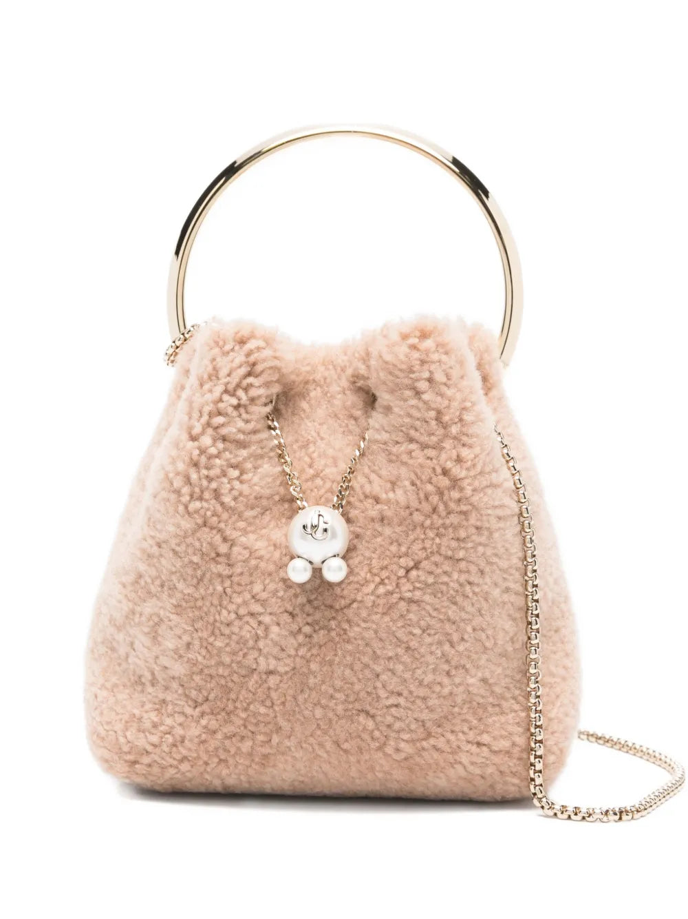 Jimmy ChooBon Bon pearl-embellished ring-handle bag