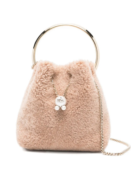 Jimmy ChooBon Bon pearl-embellished ring-handle bag