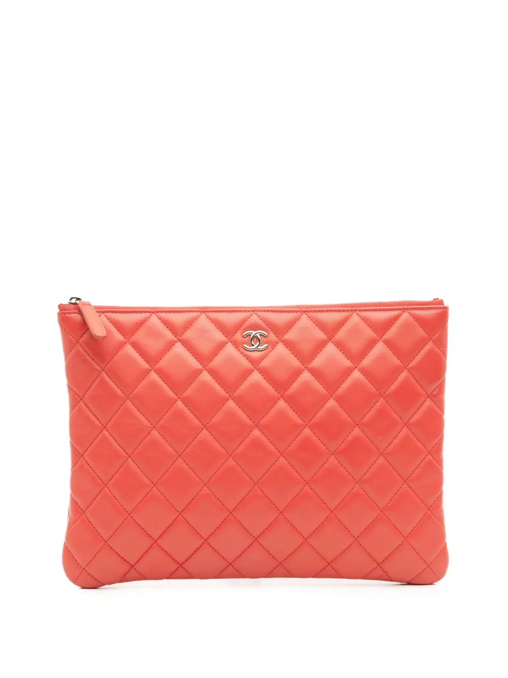 Pre-OwnedCHANEL Pre-Owned2016-2017 Medium Quilted Lambskin O Case clutch bag