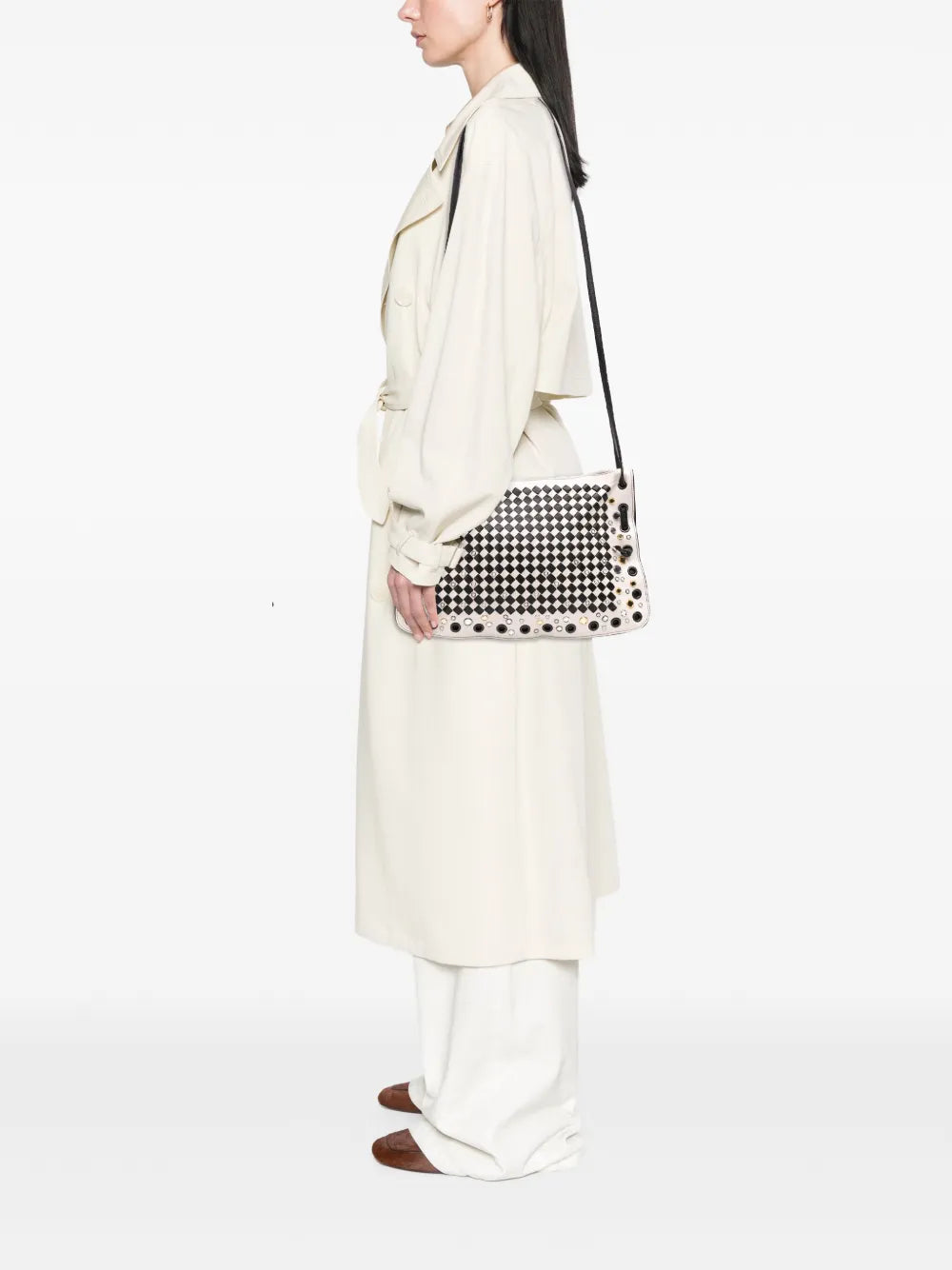 Pre-OwnedBottega Veneta Pre-Owned2012-2025 Nappa Intrecciato Check Grommet Palio crossbody bag