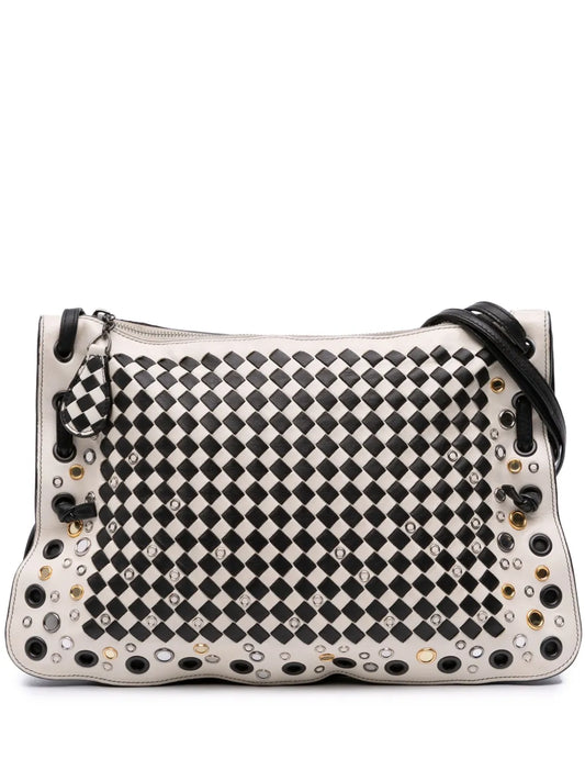 Pre-OwnedBottega Veneta Pre-Owned2012-2025 Nappa Intrecciato Check Grommet Palio crossbody bag