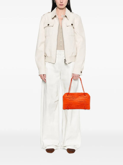 Pre-OwnedBottega Veneta Pre-Owned2012-2025 Nappa Intrecciato Ruffle Duo shoulder bag