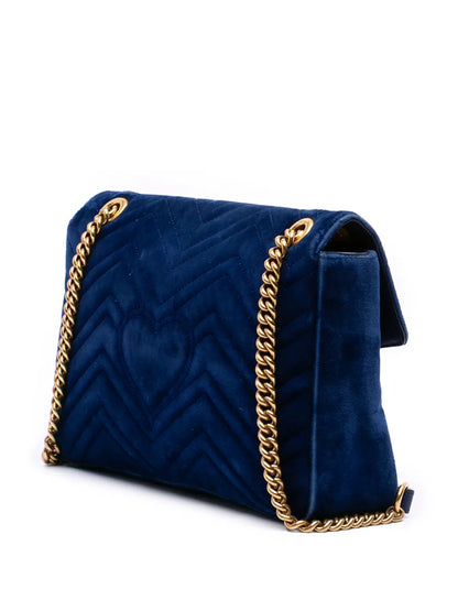 Pre-OwnedGucci Pre-Owned2016-2025 Medium GG Marmont Matelasse Velvet Flap crossbody bag