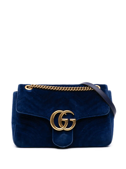 Pre-OwnedGucci Pre-Owned2016-2025 Medium GG Marmont Matelasse Velvet Flap crossbody bag
