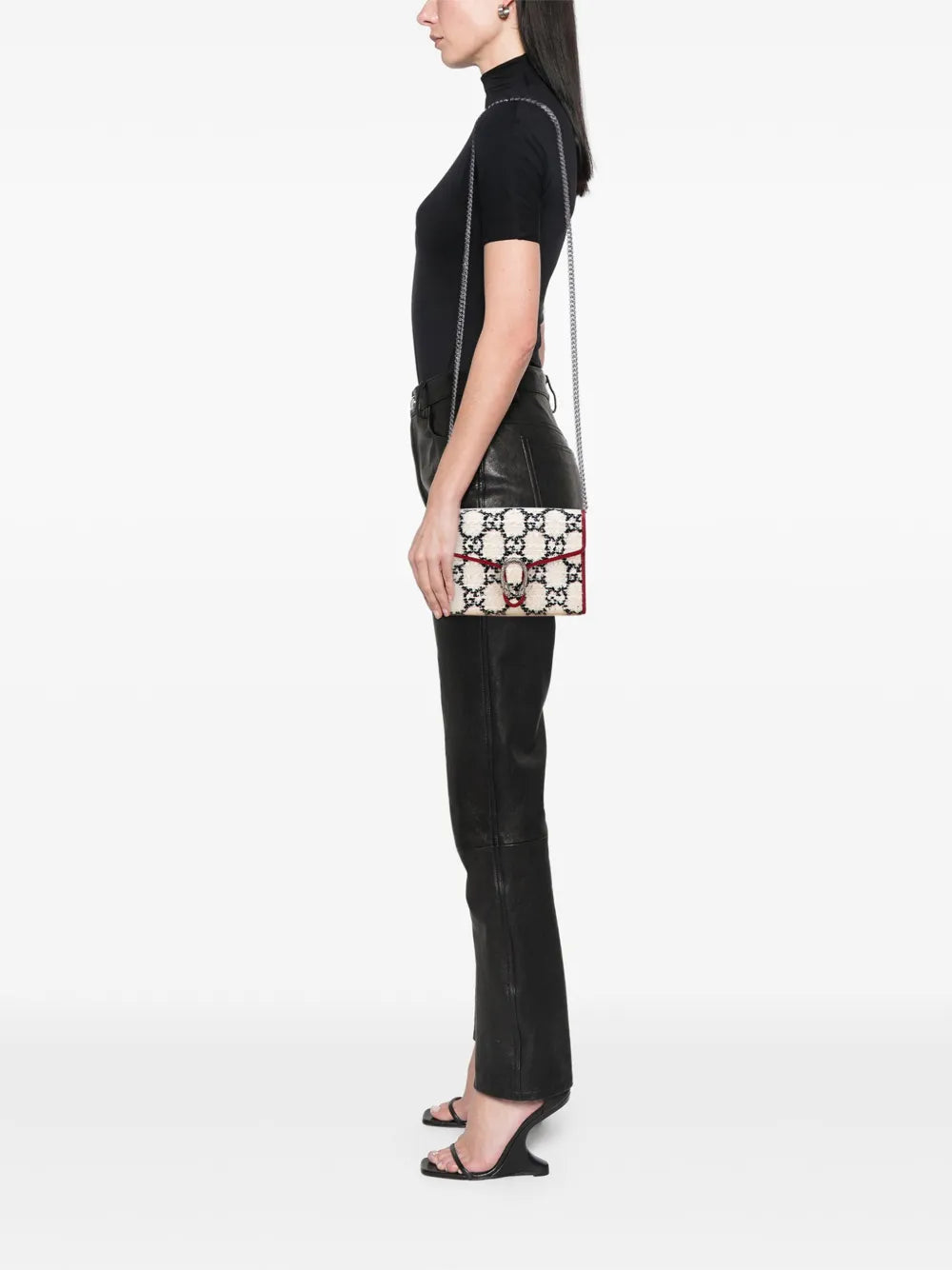 Pre-OwnedGucci Pre-Owned2000-2015 Mini GG Tweed Dionysus Wallet on Chain crossbody bag