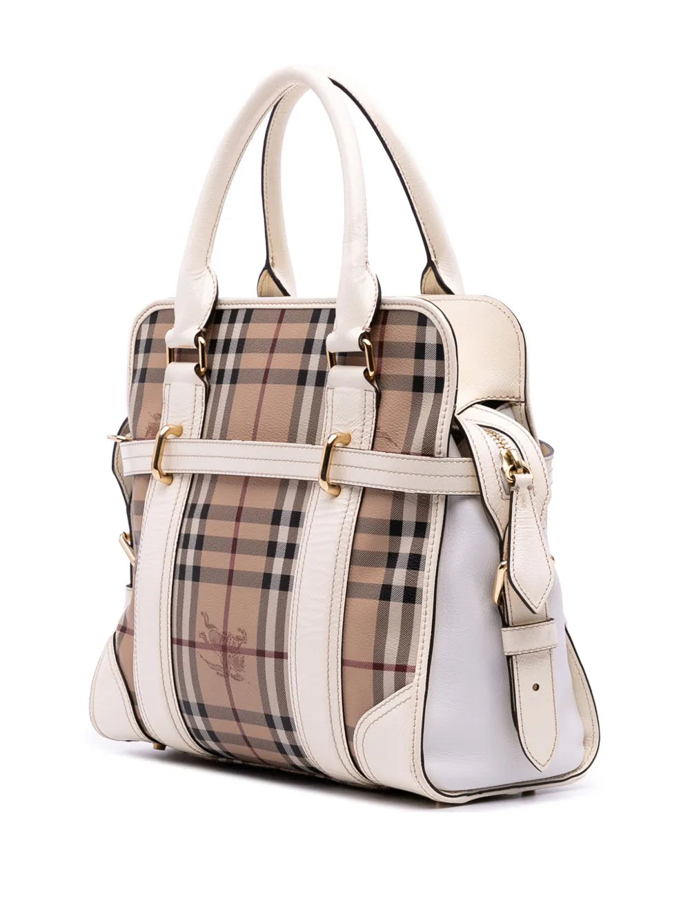 Pre-OwnedBurberry Pre-Owned2000-2017 Haymarket Check Coated Canvas Minford Portrait satchel
