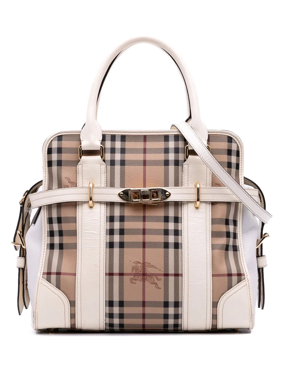 Pre-OwnedBurberry Pre-Owned2000-2017 Haymarket Check Coated Canvas Minford Portrait satchel