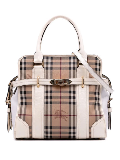 Pre-OwnedBurberry Pre-Owned2000-2017 Haymarket Check Coated Canvas Minford Portrait satchel