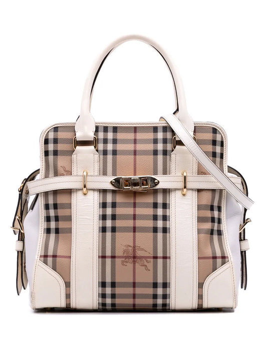 Pre-OwnedBurberry Pre-Owned2000-2017 Haymarket Check Coated Canvas Minford Portrait satchel
