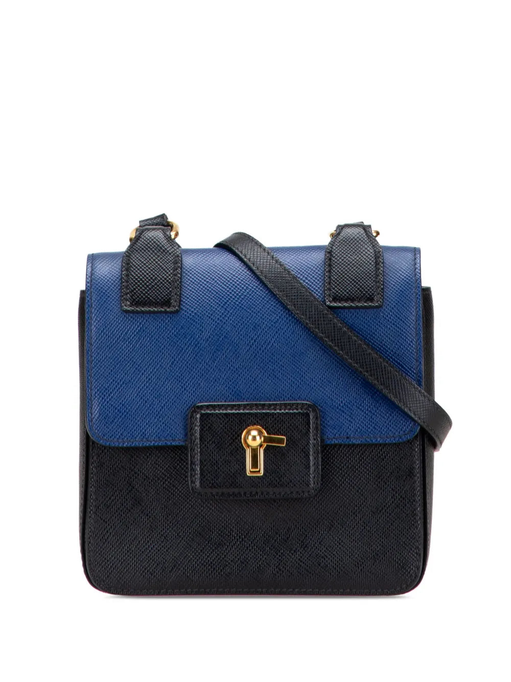 Pre-OwnedPrada Pre-Owned2000-2025 Bicolor Saffiano Cuir Flap crossbody bag