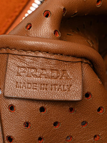 Pre-OwnedPrada Pre-Owned2010-2025 Scamosciato Perforated Bauletto shoulder bag