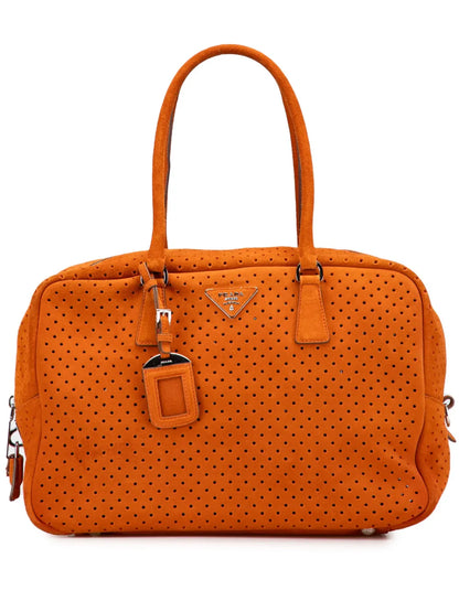 Pre-OwnedPrada Pre-Owned2010-2025 Scamosciato Perforated Bauletto shoulder bag