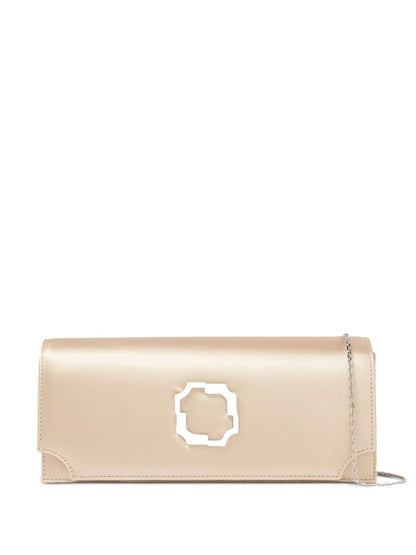 Malone SouliersViven crystal-embellished satin clutch
