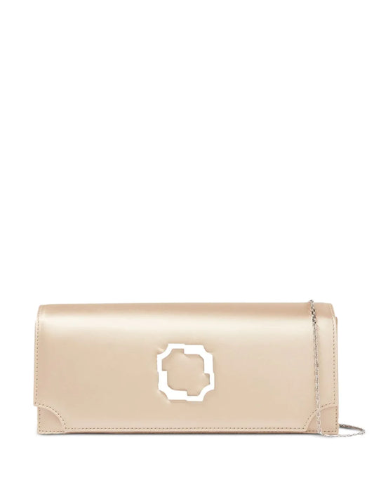 Malone SouliersViven crystal-embellished satin clutch