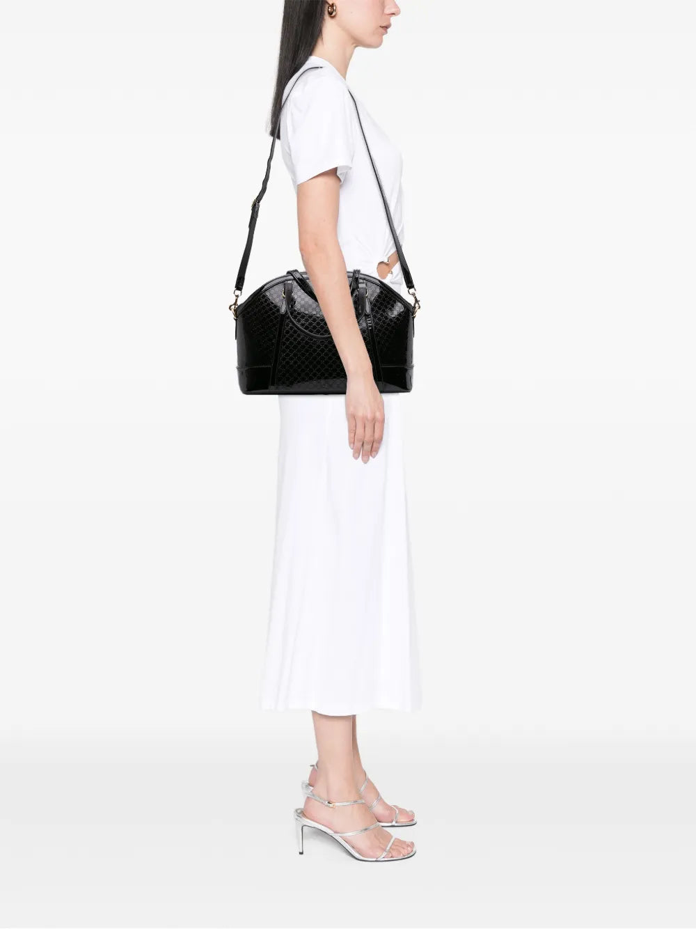 Pre-OwnedGucci Pre-Owned2016-2025 Large Microguccissima Patent Dome satchel floriamart.shop