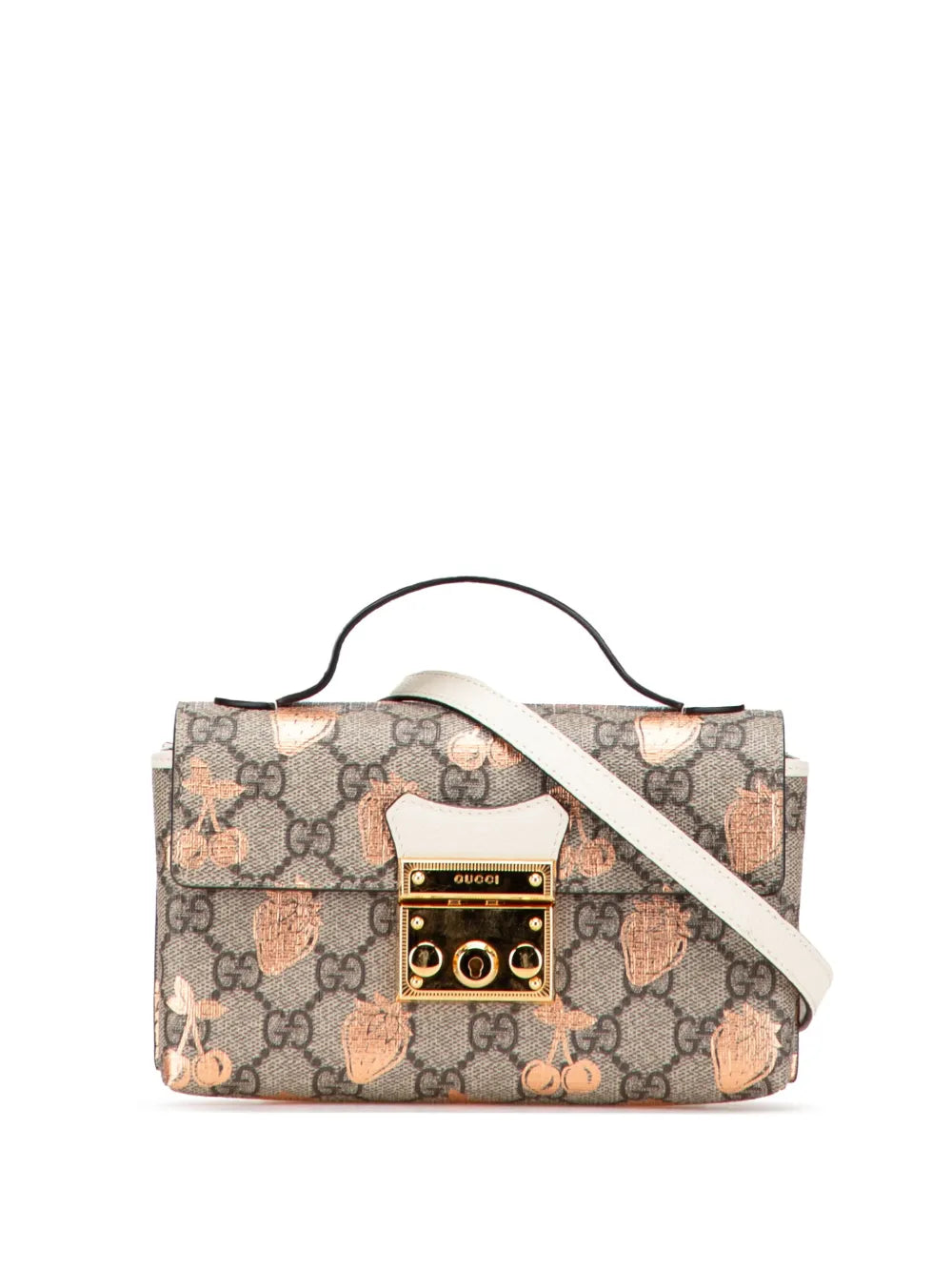 Pre-OwnedGucci Pre-Owned2016-2025 Mini GG Supreme Berry Padlock satchel