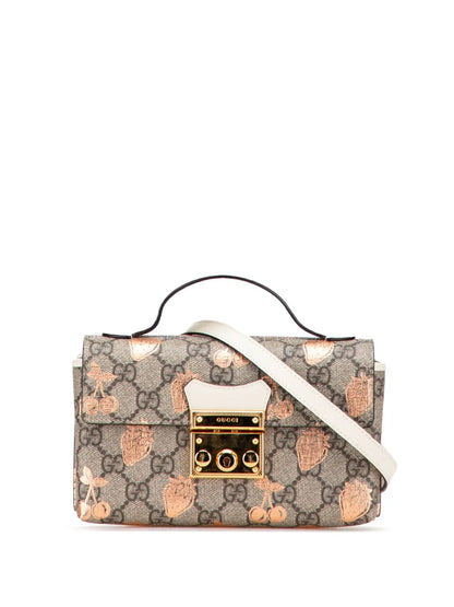 Pre-OwnedGucci Pre-Owned2016-2025 Mini GG Supreme Berry Padlock satchel