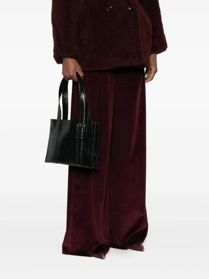 Corderacrocodile-embossed shoulder bag