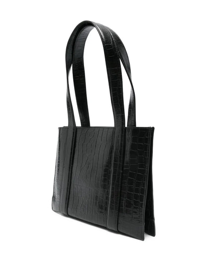 Corderacrocodile-embossed shoulder bag