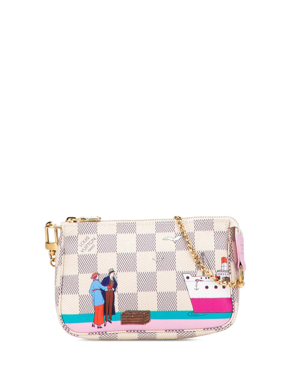 Pre-OwnedLouis Vuitton Pre-Owned2016 Damier Azur Illustre Transatlantic Mini Pochette Accessoires handbag