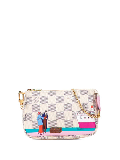 Pre-OwnedLouis Vuitton Pre-Owned2016 Damier Azur Illustre Transatlantic Mini Pochette Accessoires handbag