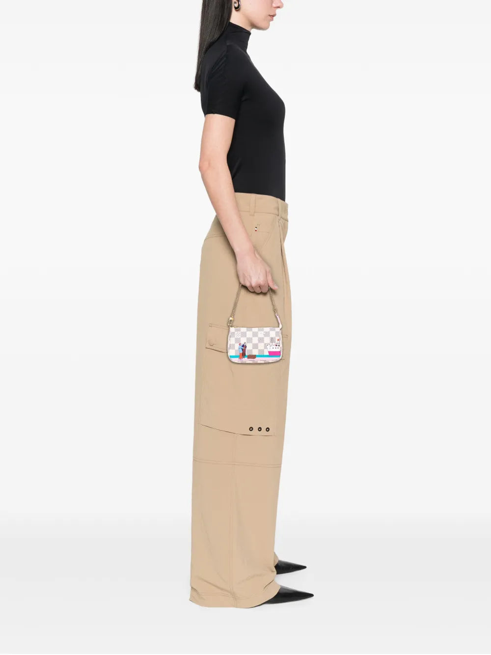 Pre-OwnedLouis Vuitton Pre-Owned2016 Damier Azur Illustre Transatlantic Mini Pochette Accessoires handbag