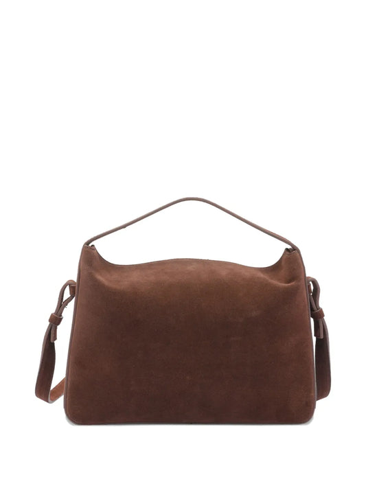 Aesther Ekmetop-handle suede-leather shoulder bag