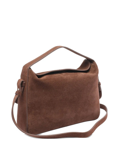 Aesther Ekmetop-handle suede-leather shoulder bag