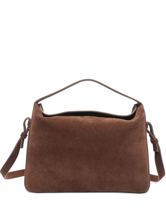 Aesther Ekmetop-handle suede-leather shoulder bag