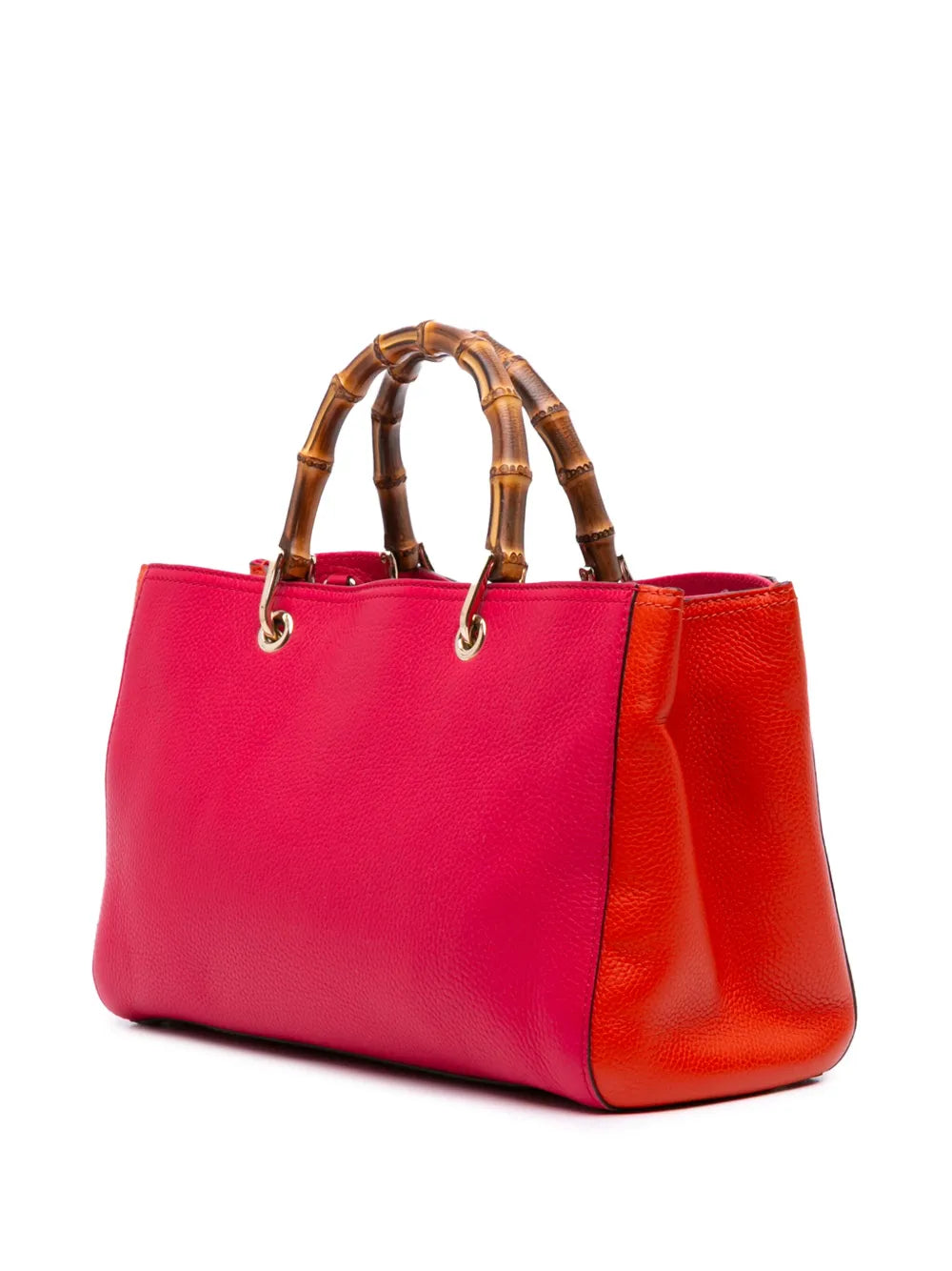 Pre-OwnedGucci Pre-Owned2016-2025 Medium Bicolor Calfskin Bamboo Shopper satchel