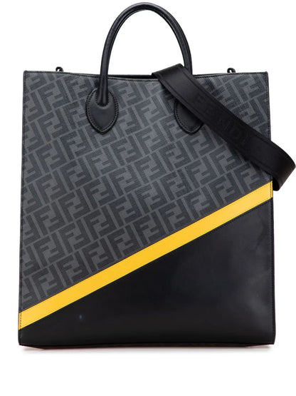 Pre-OwnedFendi Pre-Owned2010-2025 Zucca Coated Canvas Diagonal Shopping Tote satchel