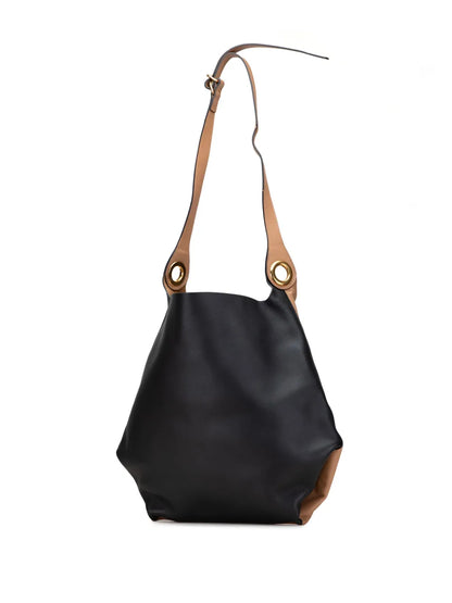 Pre-OwnedBurberry Pre-Owned2000-2017 Bicolor Calfskin Grommet Hobo satchel