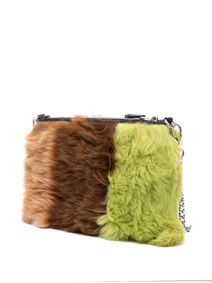 Pre-OwnedMiu Miu Pre-Owned2010-2025 Fur Montone Stripe crossbody bag