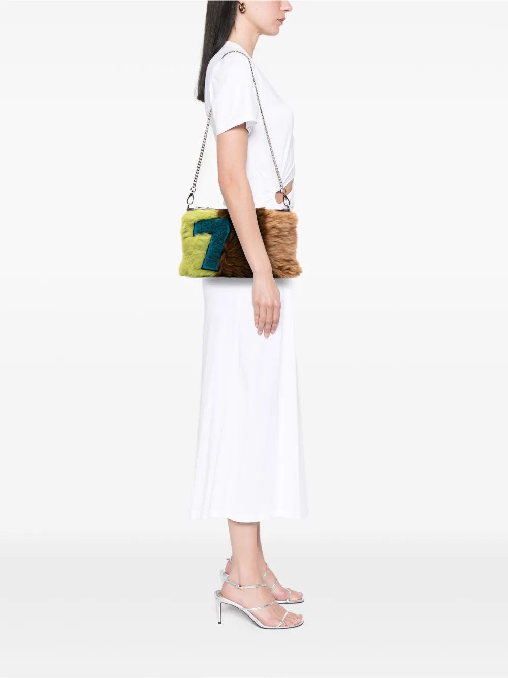 Pre-OwnedMiu Miu Pre-Owned2010-2025 Fur Montone Stripe crossbody bag