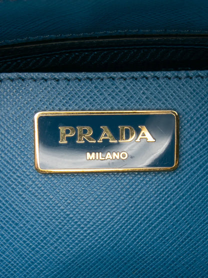 Pre-OwnedPrada Pre-Owned2013-2025 Medium Bicolor Saffiano Lux Galleria Double Zip satchel
