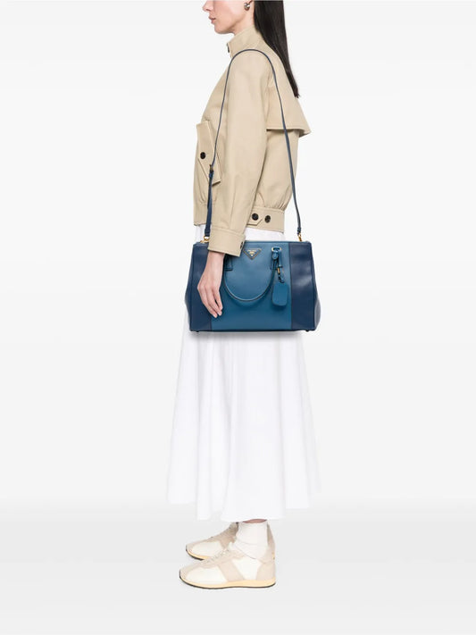 Pre-OwnedPrada Pre-Owned2013-2025 Medium Bicolor Saffiano Lux Galleria Double Zip satchel