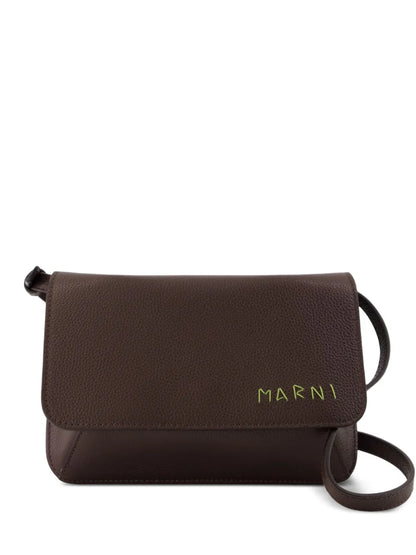 Marnilogo-embroidered cross body bag