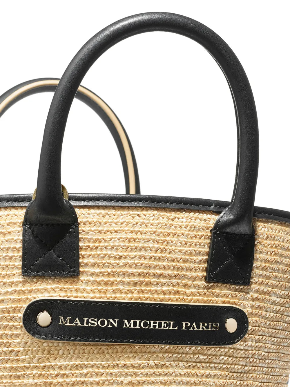 New SeasonMaison MichelBrittany straw leather-trimmed tote bag