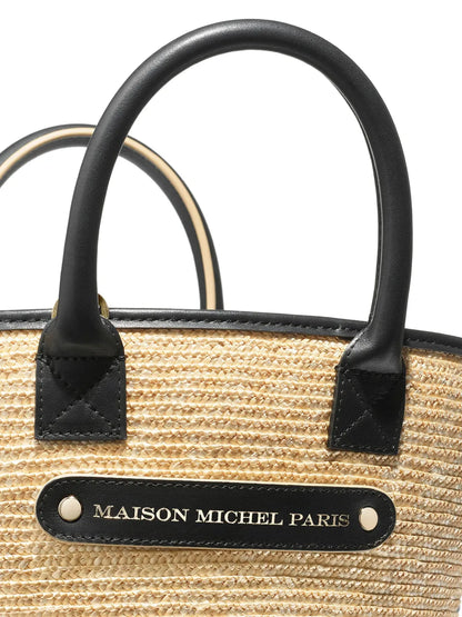New SeasonMaison MichelBrittany straw leather-trimmed tote bag