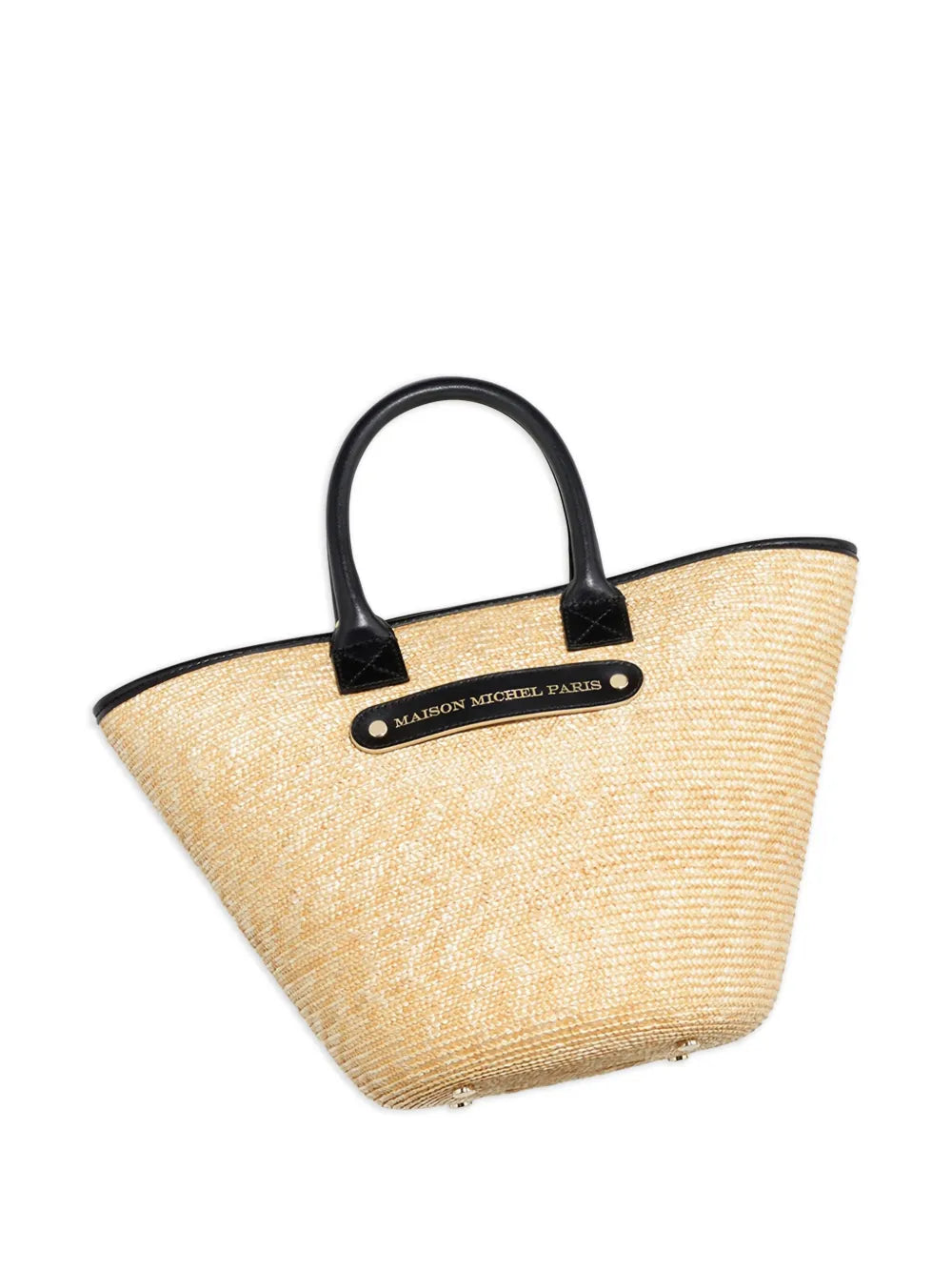 New SeasonMaison MichelBrittany straw leather-trimmed tote bag