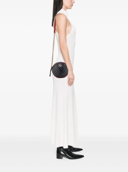 Pre-OwnedGucci Pre-Owned2016-2025 Mini GG Marmont Matelasse Leather Torchon Round crossbody bag