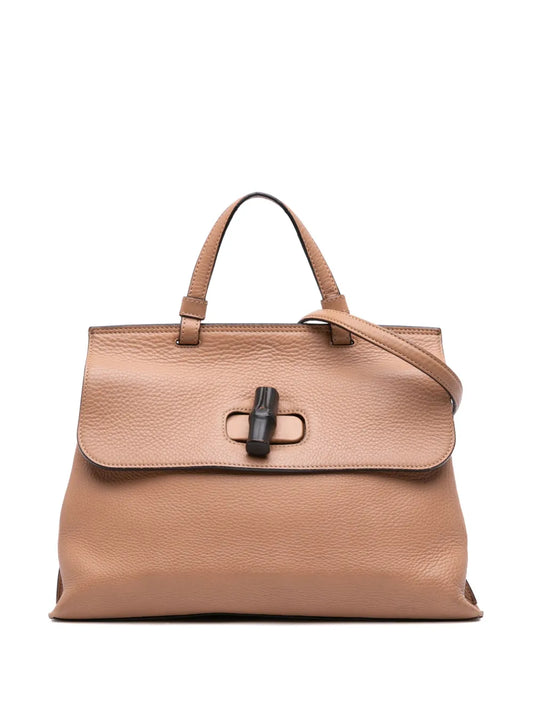 Pre-OwnedGucci Pre-Owned2016-2025 Medium Leather Bamboo Daily satchel